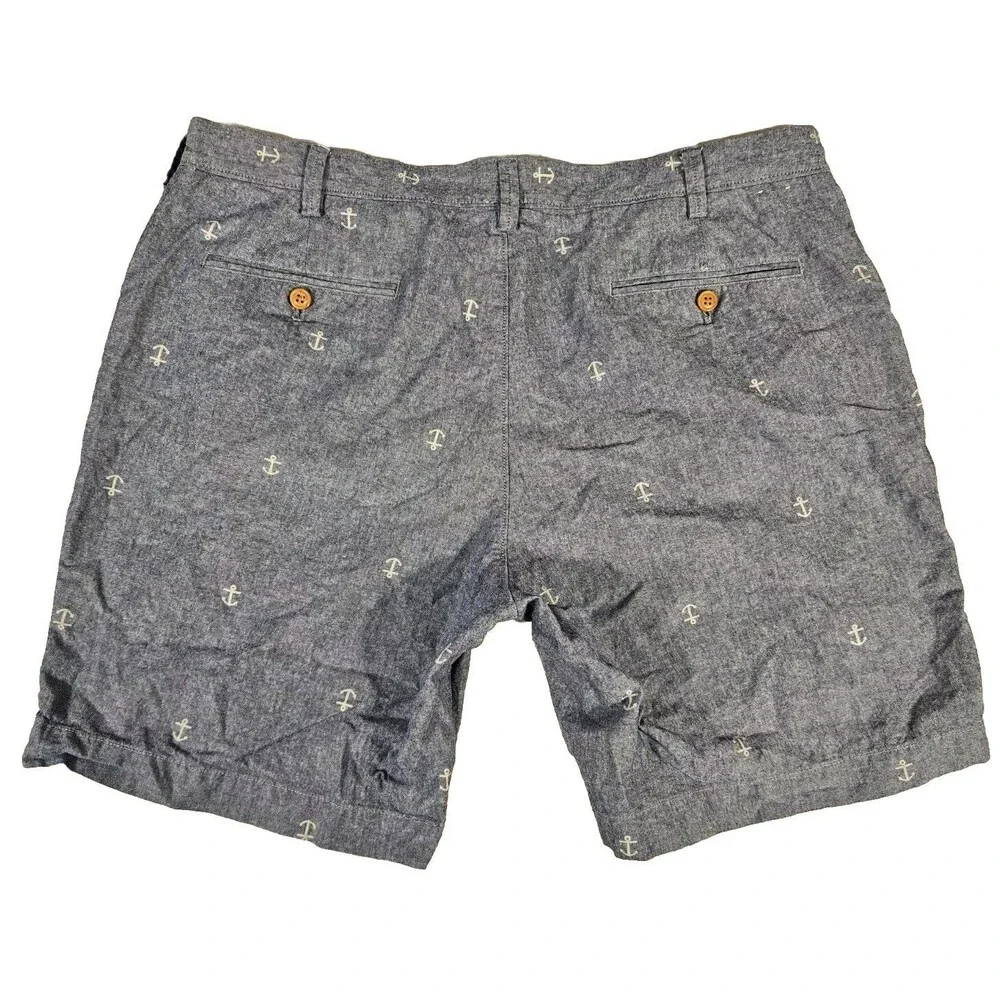 J Crew Shorts Gramercy Blue Anchor Sailing Cotton Size 38 Mens